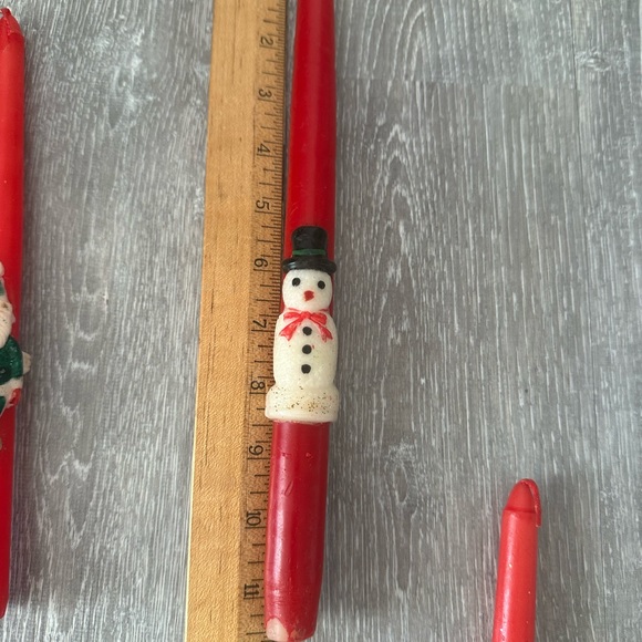 3 x vintage taper Christmas candles - Picture 3 of 7